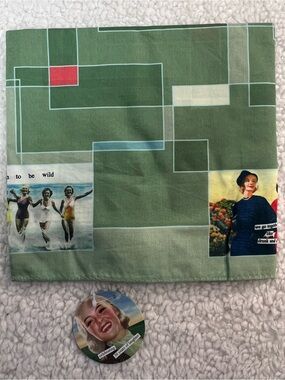 Anne Taintor Silk Cotton Graphic Scarf with Retro Photo Panels